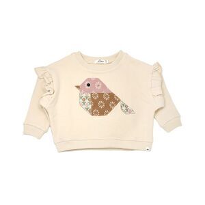 Oh Baby! Girls Quilted Bird Applique Millie Slouch Sweater